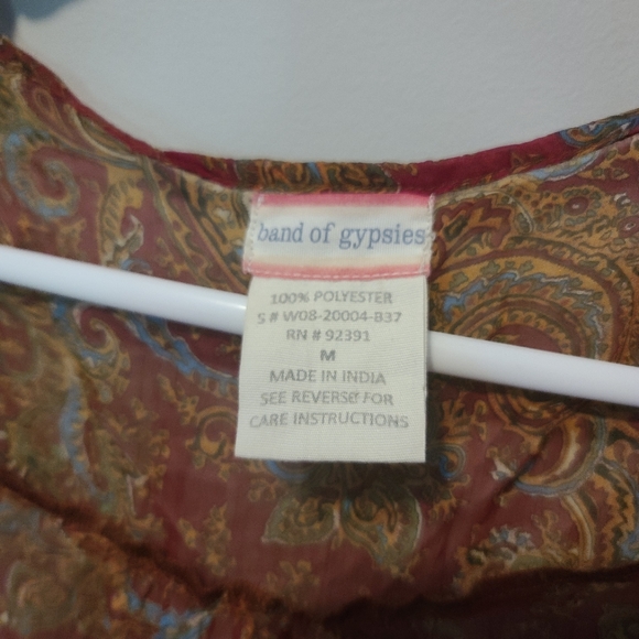 band of gypsies burgundy patterned kimono size M - Picture 3 of 7